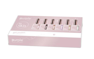 Caixa rosa de vernizes de gel Purple Professional kit NR.24