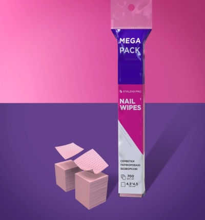Pacote de toalhetes para unhas Staleks Pro MEGA PACK com toalhetes ao lado