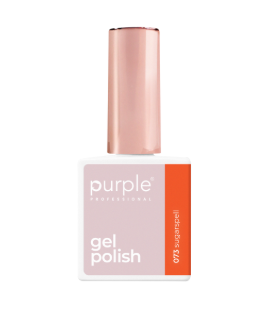 Verniz gel para unhas Purple Professional cor 075 Sugarpill em embalagem branca e tampa coral