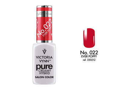 Verniz para unhas Victoria Vynn Pure Creamy Hybrid Salon Color e amostra da cor vermelha 022