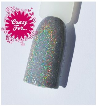 Expositor de amostra de verniz cinza com glitter holográfico