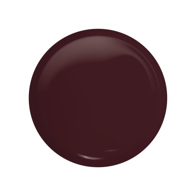 Amostra circular de verniz ou esmalte castanho escuro brilhante