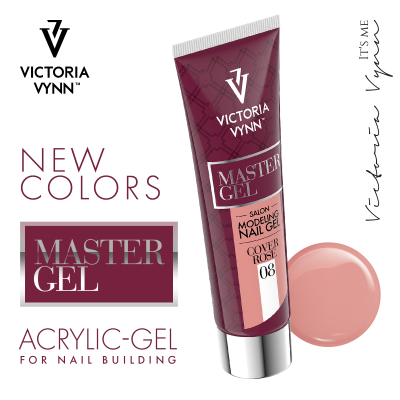 Tubo de gel para unhas Victoria Vynn Master Gel cor rosa suave com amostra da cor