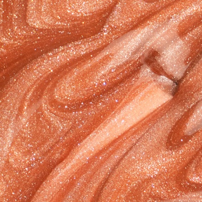 Verniz de unhas coral metálico com brilho e glitter