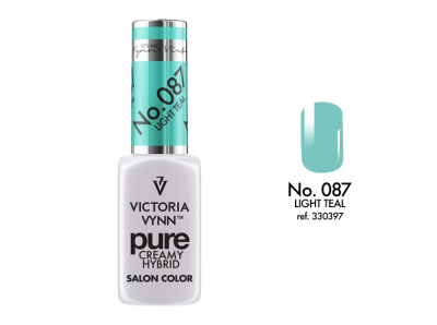 Verniz de unhas Victoria Vynn Pure Creamy Hybrid No. 087 Light Teal com amostra da cor