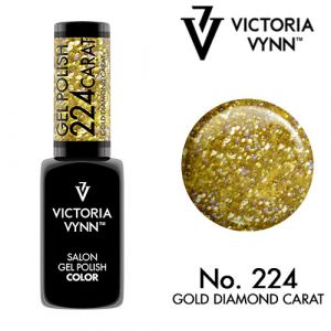 Verniz gel colorido dourado com glitter Victoria Vynn No. 224 Gold Diamond Carat