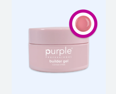 Pote rosa claro de gel para unhas purple professional com amostra da cor