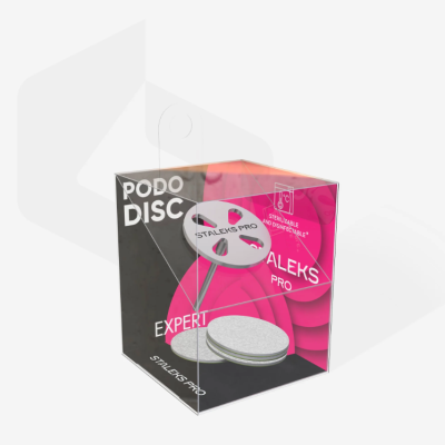 Embalagem translúcida com discos abrasivos redondos Staleks Pro Expert