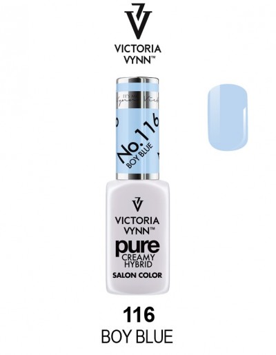 Frasco de verniz de unhas azul claro VICTORIA VYNN pure creamy hybrid Nº 116 BOY BLUE
