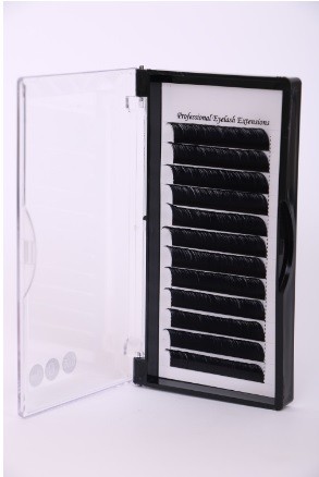 Estojo aberto com extensões de pestanas profissionais