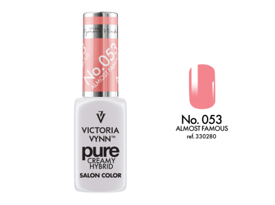 Verniz de unhas Victoria Vynn cor rosa clara com amostra da cor