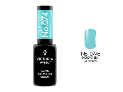 Verniz gel azul turquesa Victoria Vynn com rótulo azul claro