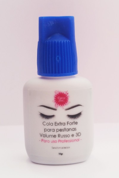 Frasco de cola extra forte para pestanas com tampa azul