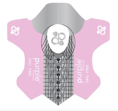 Molde para unhas cor-de-rosa com padrão quadriculado e flores brancas