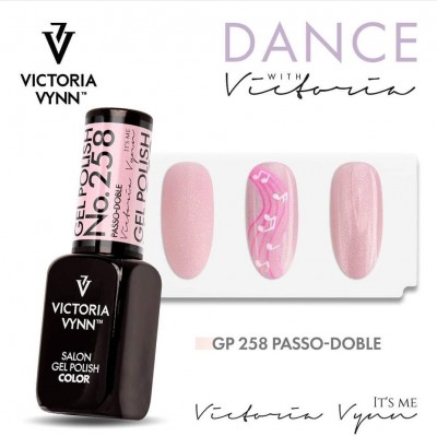 Verniz gel para unhas rosa Victoria Vynn GP 258 PASSO-DOUBLE com amostras de cor