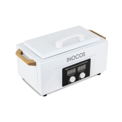 Dispositivo de desinfeção branco INOCOS com visor digital e botões.