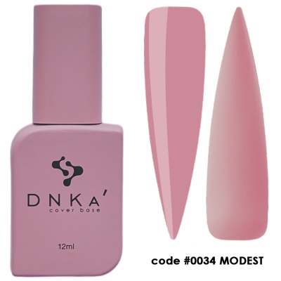 Frasco de verniz de unhas rosa claro DNKA' com duas amostras de cor