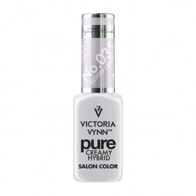 Frasco de verniz de unhas branco Victoria Vynn Pure Creamy Hybrid com tampa prateada
