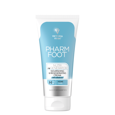 Tubo de creme para os pés azul claro e branco Victoria Vynn Pharm Foot