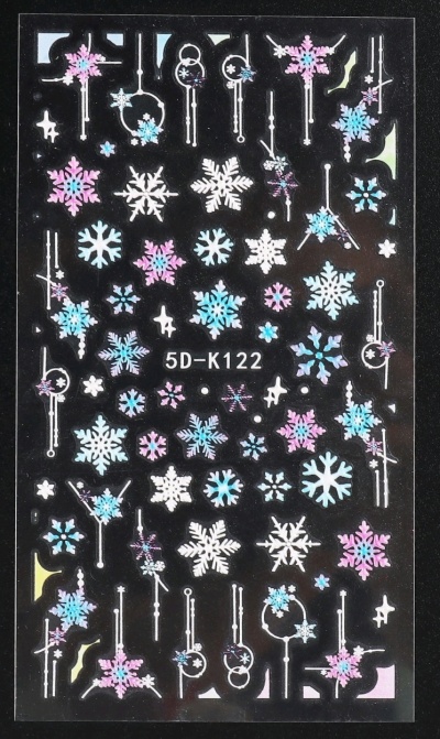 Autocolantes decorativos para unhas com flocos de neve coloridos