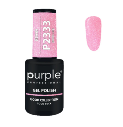 Esmalte gel Purple Professional cor rosa glitter P2333