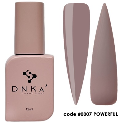 Frasco de verniz DNKA' cover base rosa nude com duas amostras de cor