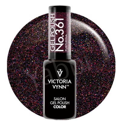 Esmalte em gel Victoria Vynn preto com glitter multicolorido