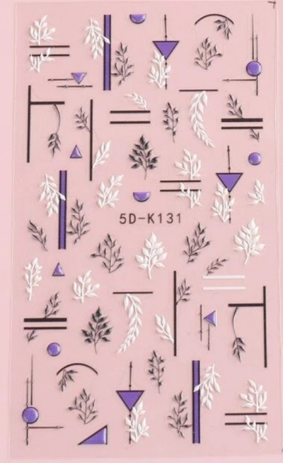 Folhas decorativas e formas geométricas em fundo rosa