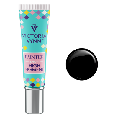 Tubo de produto Victoria Vynn Painter Salon High Pigment com amostra de cor preta