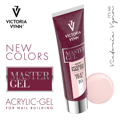 Tubo de gel acrílico para unhas cor rosa claro Victoria Vynn Master Gel Milky Pink 10