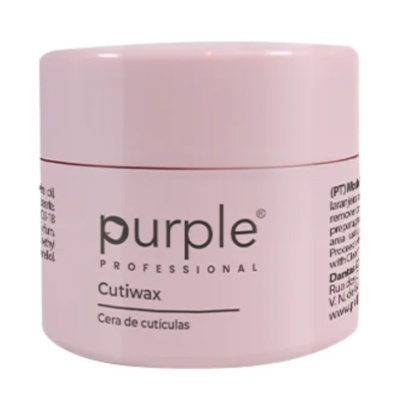 Frasco rosa claro de cera para cutículas Purple Professional Cutiwax.