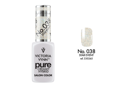 Frasco de verniz para unhas creme com glitter prata Victoria Vynn Pure Creamy Hybrid