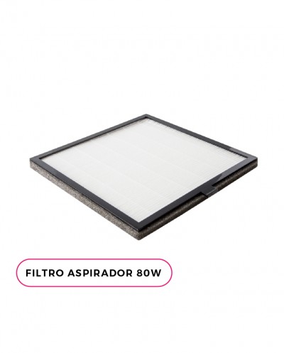 Filtro de aspirador quadrado com moldura preta e superfície branca