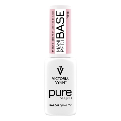 Frasco de verniz para unhas branco com tampa rosa claro e texto preto