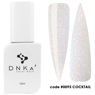 Frasco de verniz branco DNKA' 12ml com amostras iridescentes código #0095 COCKTAIL