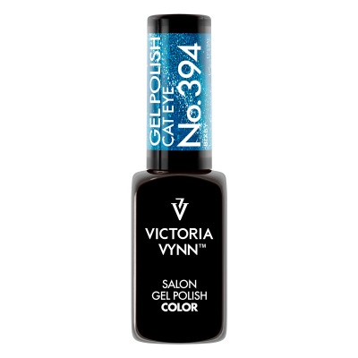 Esmalte gel preto Victoria Vynn na embalagem com rótulo azul e branco