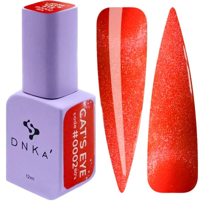 Verniz de unhas DNKA lilás e unhas artificiais vermelhas cintilantes