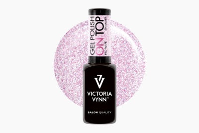 Frasco de verniz gel preto Victoria Vynn com fundo rosa brilhante