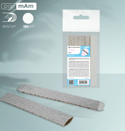 Pacote com 50 lixas de unhas de papel cinzentas, grão 180