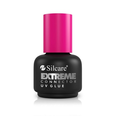 Frasco de cola UV para unhas Silcare Extreme Connector com tampa rosa