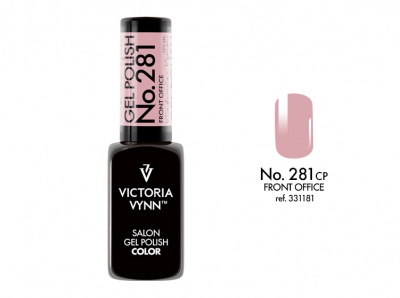Frasco de verniz gel para unhas rosa da Victoria Vynn com rótulo No. 281