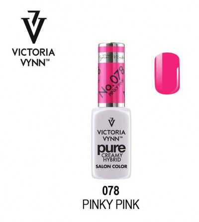Esmalte Victoria Vynn Pure Creamy Hybrid 078 Pinky Pink com amostra da cor