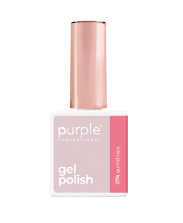 Esmalte gel rosa da marca Purple Professional com tampa rosa dourado