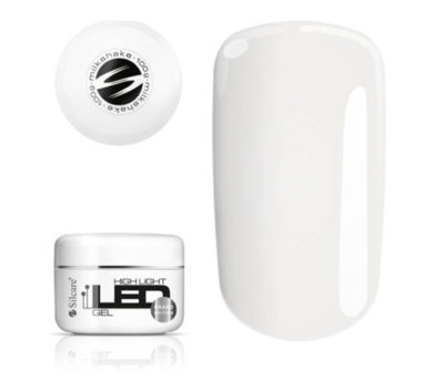 frasco branco de gel LED para unhas com amostra de cor branca