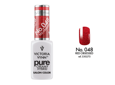 Frasco de verniz de unhas vermelho Victoria Vynn com amostra da cor