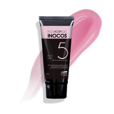 Tubo de gel para unhas rosa nude POLYACRYGEL INOCOS