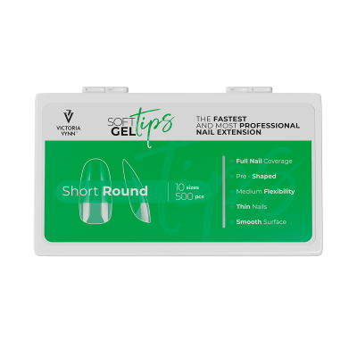 Caixa de extensões de unhas Soft Gel Tips Victoria Vynn Short Round