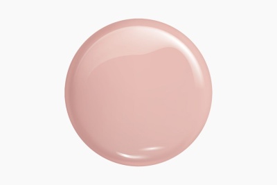 Gota redonda de verniz rosa claro com brilho