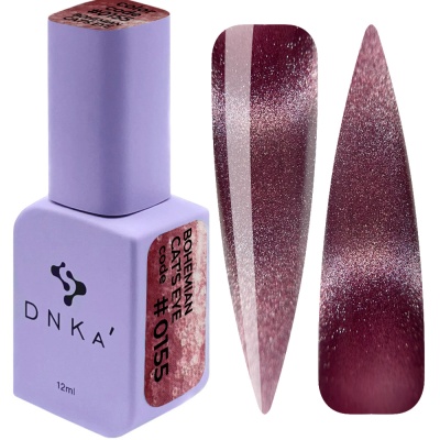 frasco verniz gel roxo DNKA com amostras cor glitter