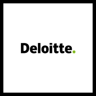 Logotipo da Deloitte em preto com ponto verde